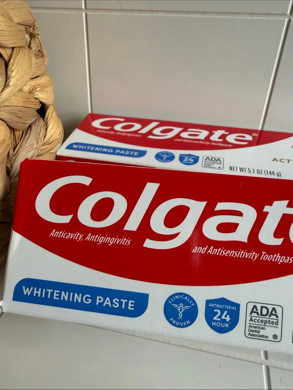 Colgate Total Active Prevention Toothpaste  Whitening Paste Set of 2!  5.1 Oz